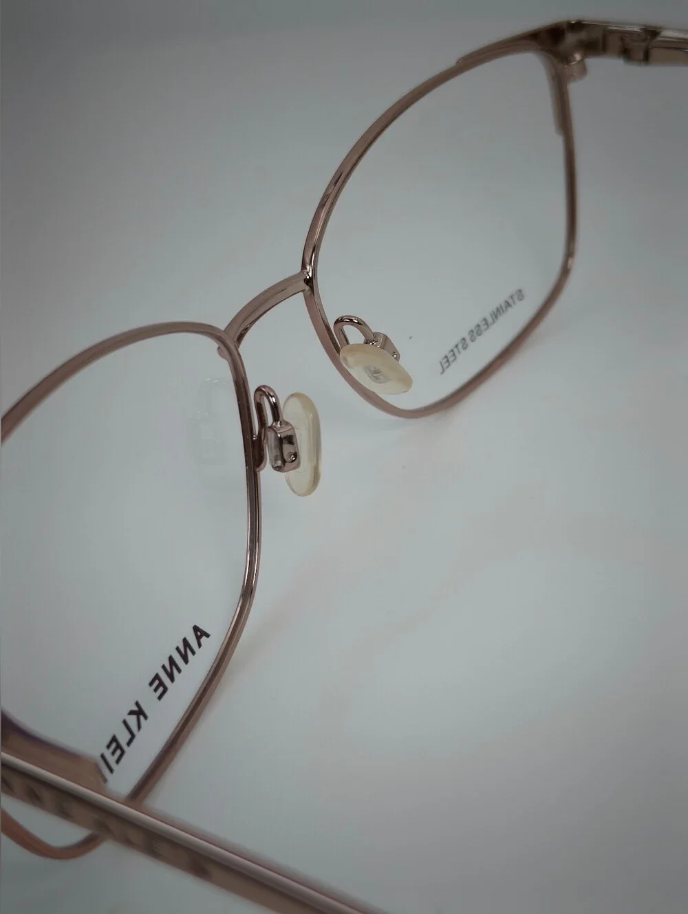 Anne Klein AK 5053. Rose Gold Cat-Eye Stainless Steel Glasses.